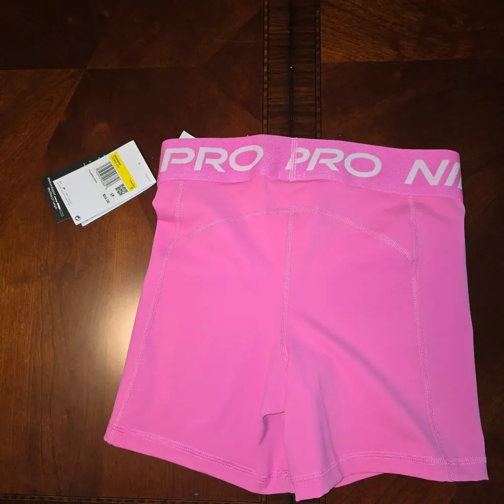 Nike Pro Women's Pink Athletic Shorts small Support NWT
